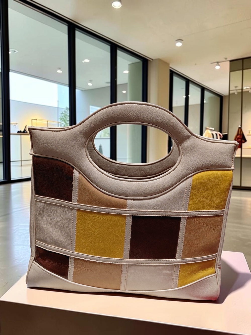 Vintage Patchwork Leather Tote Bag